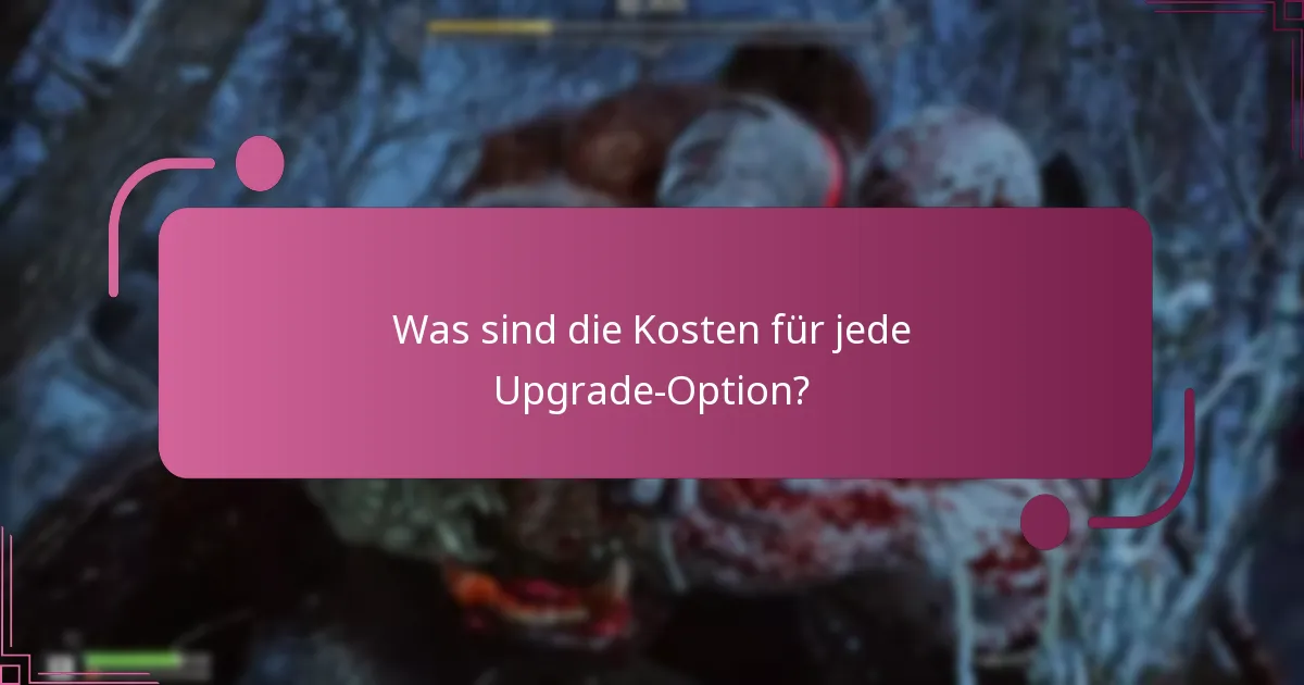 Wie vergleichen sich die Upgrade-Optionen hinsichtlich der Auswirkungen auf das Gameplay?